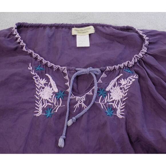 Moon Collection Silk Top Large Boho Hippie Festival Embroidery (BUNDLE PRICE $7) - Picture 4 of 7